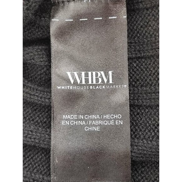 WHBM Women's  LS Mixed Rib Vnk Tunic Black Knit Size M - Picture 5 of 10